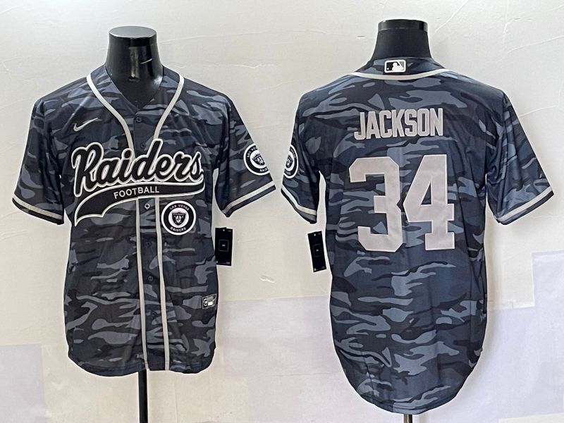 Men 2025 Oakland Raiders 34 Jackson Camo Joint Name Nike Limited NFL Jersey style 8